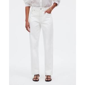 Madewell Low-Slung White Straight Jeans Size 28